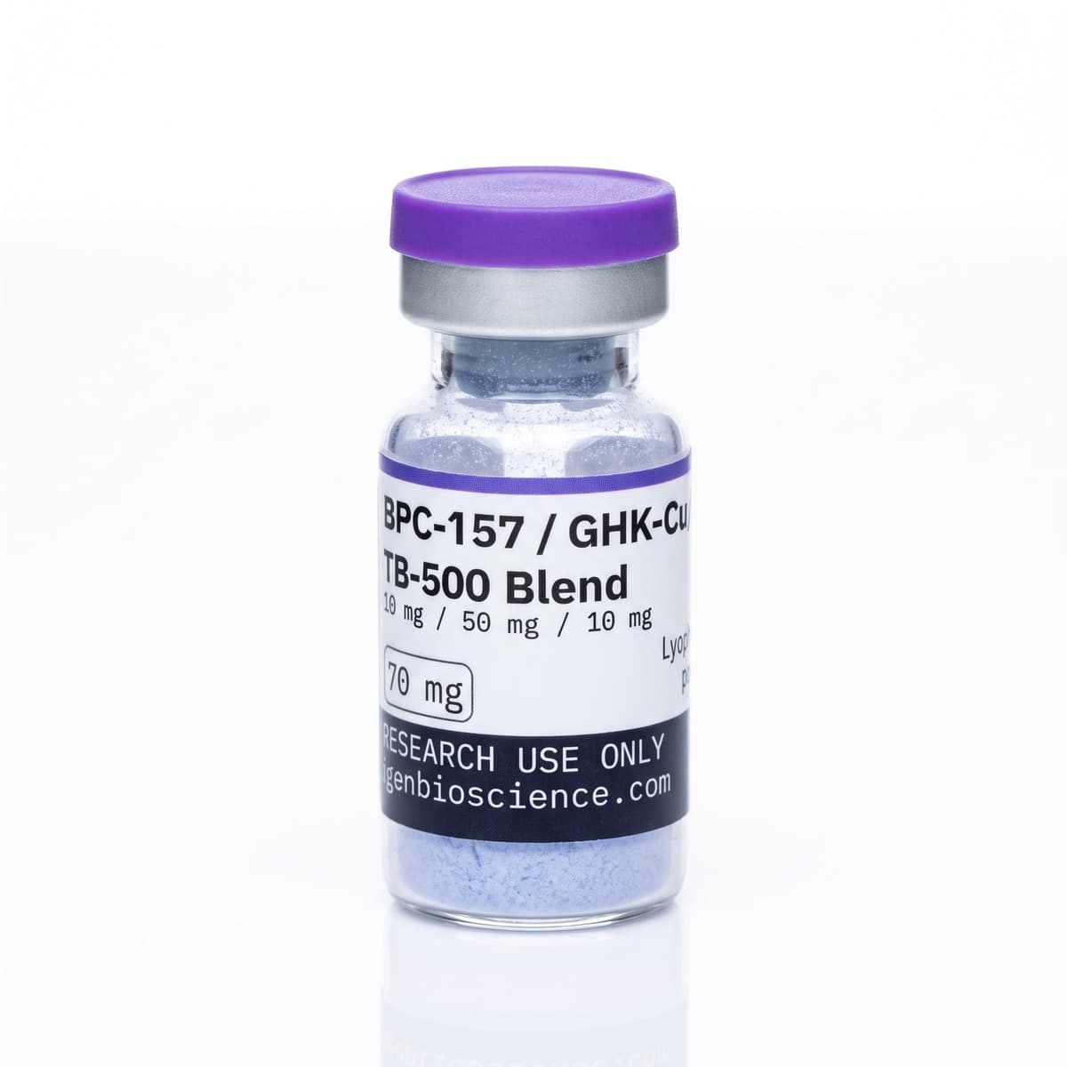 GLOW 70 mg, 3 ml glass vial with Peptigen Bioscience label