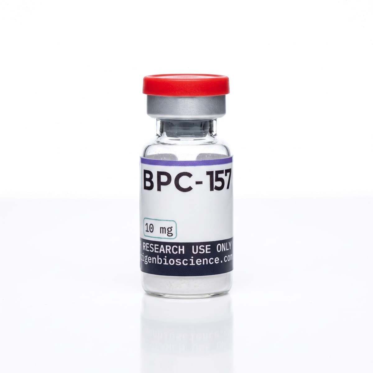 BPC-157 10 mg, 3 ml glass vial with Peptigen Bioscience label