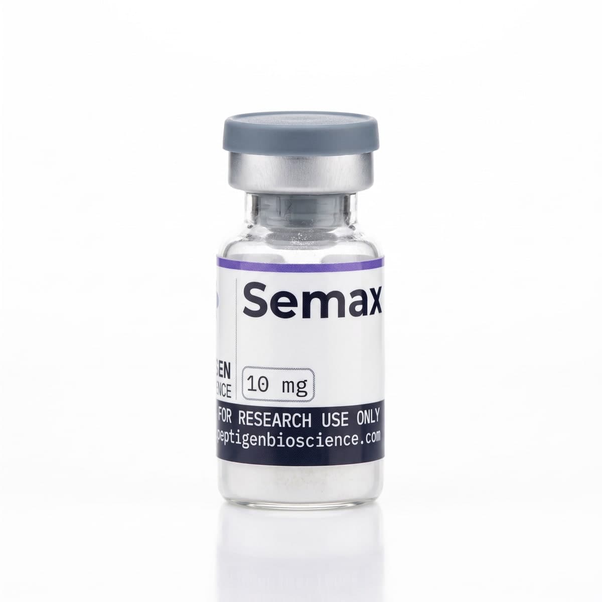 Semax 10 mg, 3 ml glass vial with Peptigen Bioscience label
